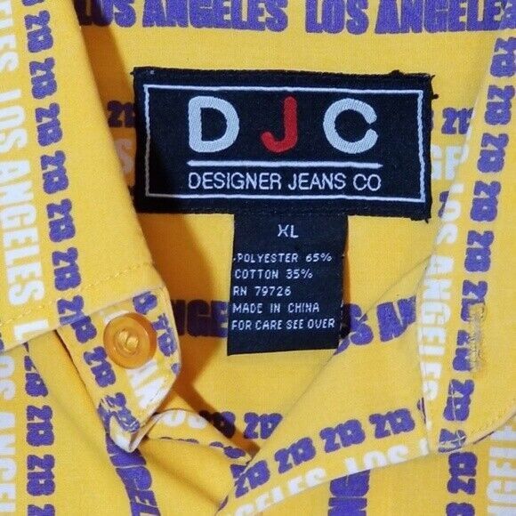 DJC Men Button Up Shirt Size XL Los Angeles 213 - Picture 4 of 4